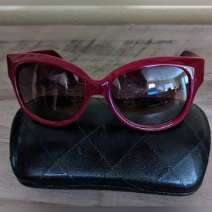 Kate Spade "Amberly" burgundy cat eye sunglasses.